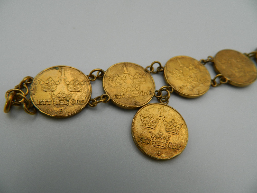 A Swedish Ore coin bracelet. 20 cm long. - Image 6 of 7