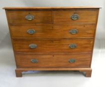 A 19th century mahogany chest of drawers. 118 cm wide.