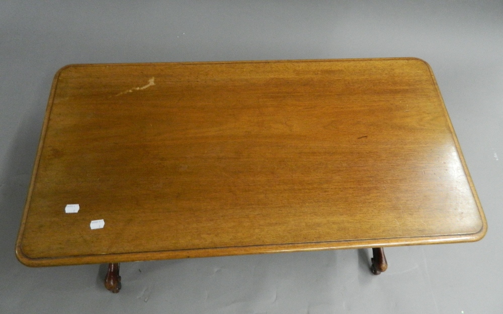 A small Victorian mahogany table and a walnut demi-lune table. The former 90.5 cm wide. - Image 6 of 6