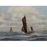 FREDERICK PEGG, Off Mersea Island, oil on board, unframed. 40.5 x 30.5 cm.