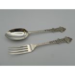 A Christening spoon and fork (58.