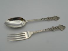 A Christening spoon and fork (58.