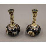 A small pair of cloisonne vases. 11.5 cm high.