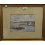 R S ROGERS, Burnham Overy Staithe, watercolour, signed with initials,