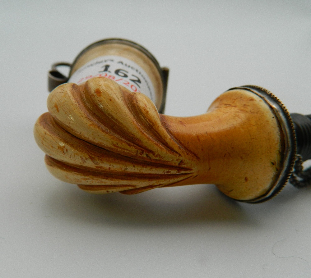 A 19th century horn and Meerschaum pipe, together with another. The former 34 cm long. - Image 6 of 14