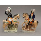 Two Staffordshire figures, Tom King and The Emperor. The former 25 cm high.