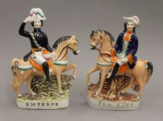 Two Staffordshire figures, Tom King and The Emperor. The former 25 cm high.