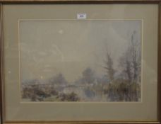 JAMES LONGUEVILLE, Winter Sun ''The Old Chapel'', Shropshire, pastel, framed and glazed. 53 x 35.