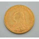 An 1892 Victoria Jubilee head sovereign