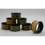 Seven Mauchline Ware napkin rings