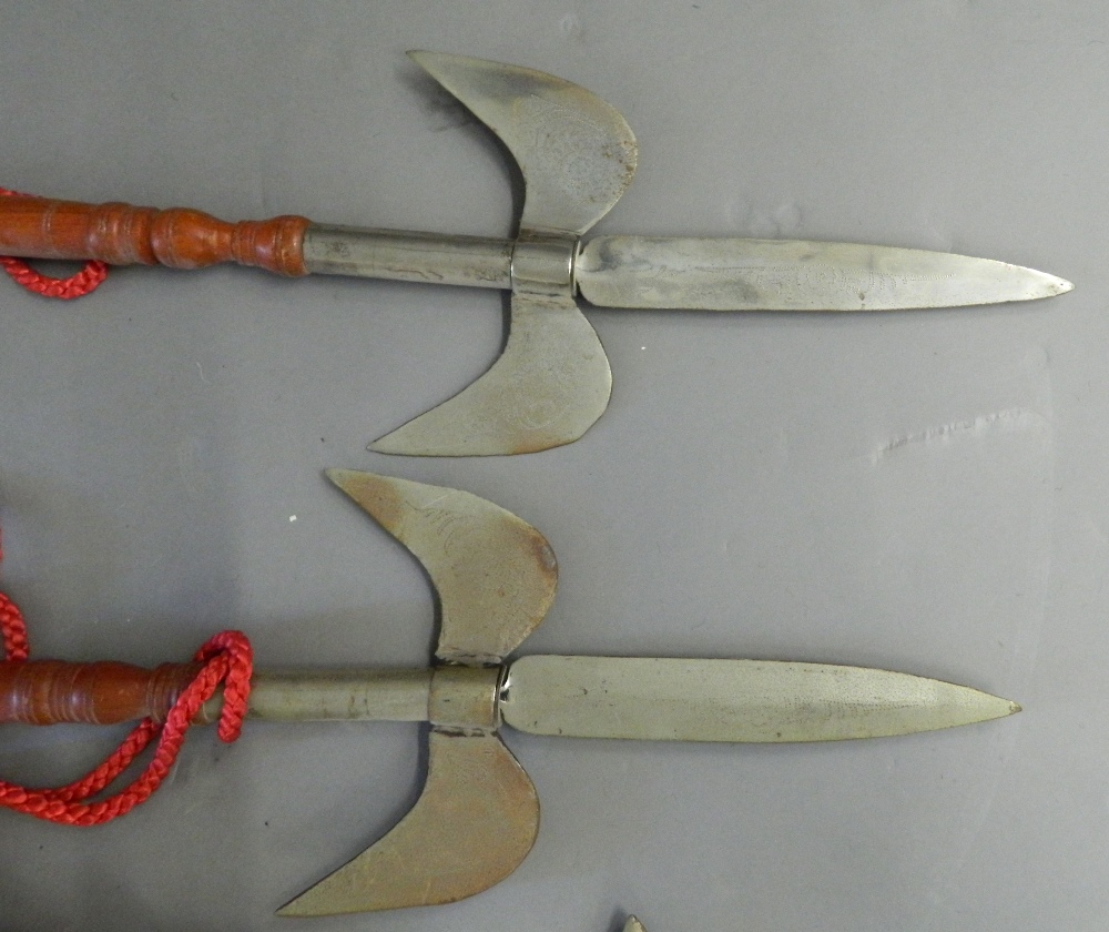 A quantity of wall hanging axes, etc. The largest 112 cm long. - Image 4 of 5