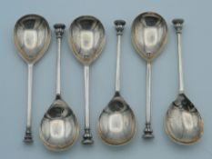 A set of six seal top spoons. Each 12.