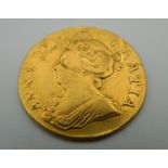 A Queen Anne 1708 gold guinea. (8.