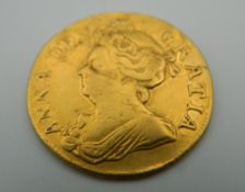 A Queen Anne 1708 gold guinea. (8.