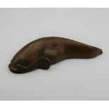 A small Japanese bronze model of a fish. 5.5 cm long.