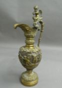 An ornamental brass ewer. 55 cm high.