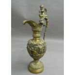 An ornamental brass ewer. 55 cm high.