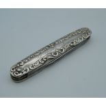 A Victorian silver penknife. 7 cm long.