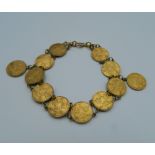 A Swedish Ore coin bracelet. 20 cm long.