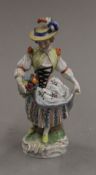 A Dresden porcelain figurine. 15.5 cm high.