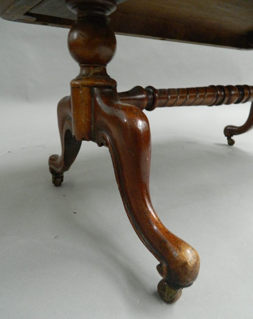 A small Victorian mahogany table and a walnut demi-lune table. The former 90.5 cm wide. - Image 5 of 6