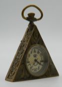 A Masonic pocket watch. 6 cm high.