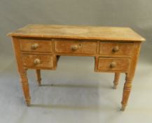 A Victorian pine desk. 105 cm wide.