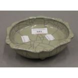 A Chinese celadon crackle glaze censer. 15 cm diameter.