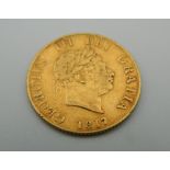 An 1817 George III half sovereign.