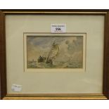 Attributed to GEORGE CHAMBERS, Marine Scenes, watercolours, one signed, a pair, framed and glazed.