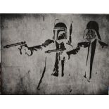 After BANKSY, Star Wars Pulp Fiction, print. 40.5 x 30.5 cm.