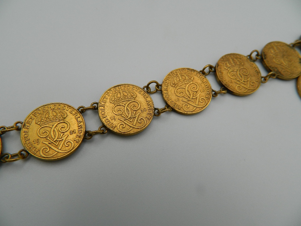 A Swedish Ore coin bracelet. 20 cm long. - Image 4 of 7