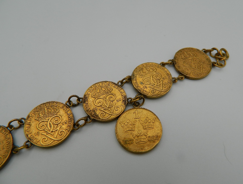 A Swedish Ore coin bracelet. 20 cm long. - Image 5 of 7