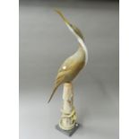 GEOFFREY BICKLEY, wooden sculpture of a Cormorant on a post, signed, titled and dated CORMORANT,