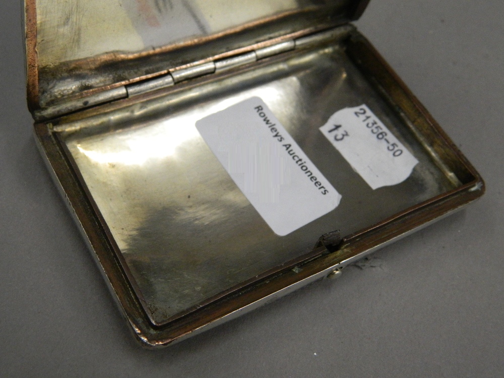 A 19th century Ottoman niello decorated silver cigarette case Of hinged rectangular form, - Image 3 of 19