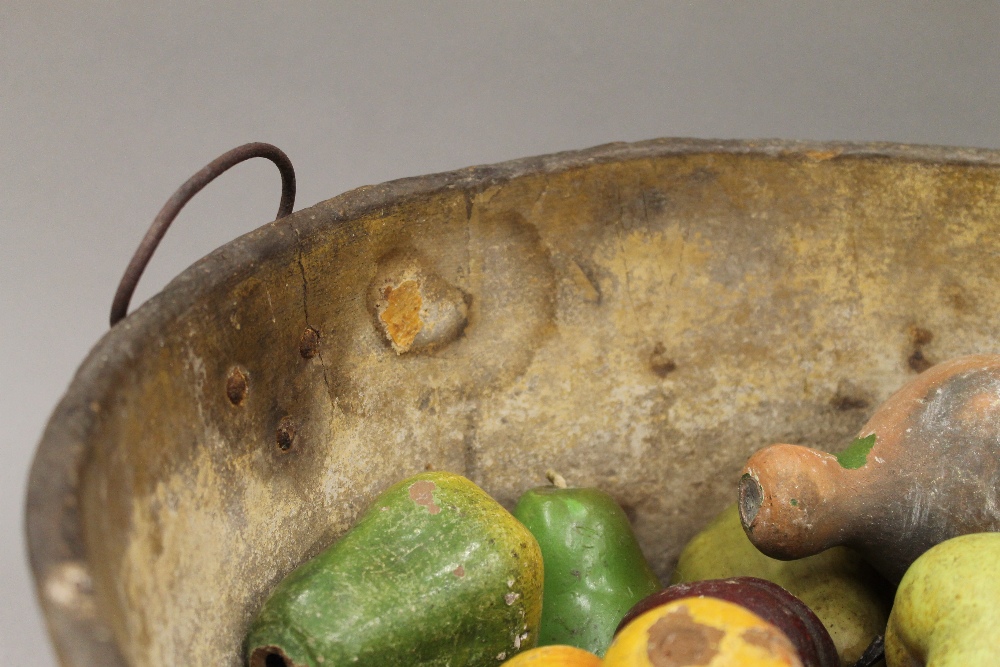 A 19th century papier mache footbath and a quantity of faux fruit. The former 43 cm wide. - Image 2 of 4