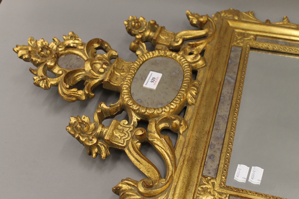 A gilt framed wall glass. 87 cm high. - Image 2 of 3