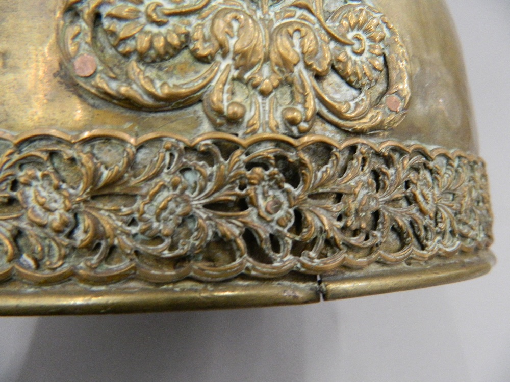 An Antique Ottoman/Turkish brass helmet. 22 cm high. - Image 11 of 13