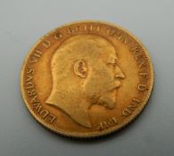 A 1909 Edward VII half sovereign