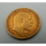 A 1909 Edward VII half sovereign