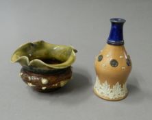 Two small pieces of Royal Doulton. The largest 11.5 cm high.