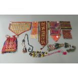 A small quantity of Native American beaded fabrics