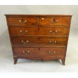 A George III mahogany chest of drawers. 103.5 cm wide.