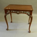 A 20th century, 18th century style, mahogany silver table. 81 cm long.