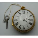 An unmarked Verge onion style pocket watch. 6 cm diameter.