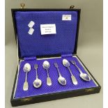 A cased set of six large fiddle pattern teaspoons by Charles Boyton of London. (112.9 grammes).