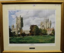 Ely Cathedral, print, framed and glazed. 60 x 47 cm.