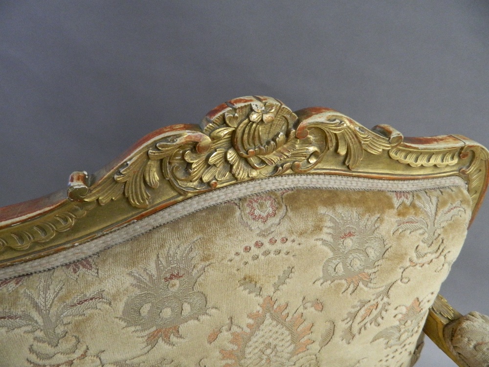 A 19th century gilt framed open armchair. 66 cm wide. - Image 7 of 7