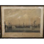 The Steamship Wilberforce in three positions, print, framed and glazed. 80 x 60 cm.