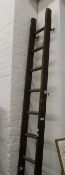 A vintage wooden ladder